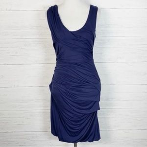 VGUC Anthropologie Deletta Navy Ruched Dress